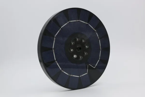 Springvand & Damme^Vandfontæne solcelledrevet 18 cm med hvid LED-belysning
