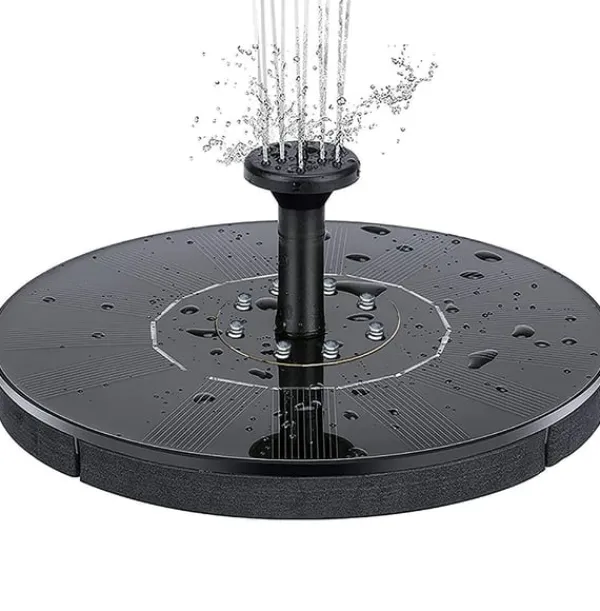 Springvand & Damme^Vandfontæne soldrevet 18 cm med farverig LED-belysning