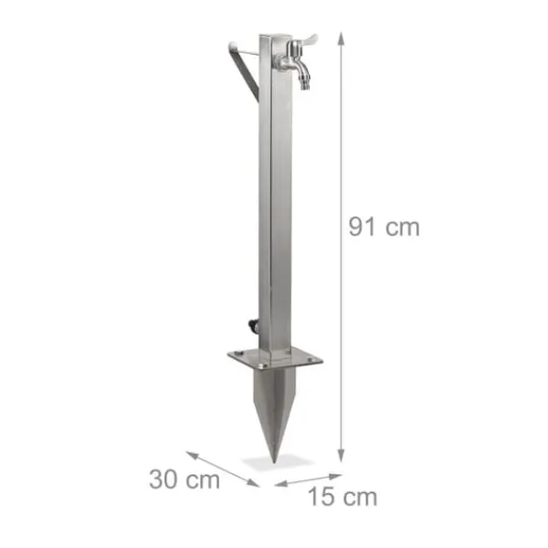 Best Vandhane med slangeholder, 66x30x15 cm, Sølv Vanding