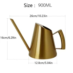 Vanding^Vandkande - Lille blomsterkande - Rustfrit stål 201 - Lang tud - 900 ml - Moderne design - Lakeret overflade - Guld