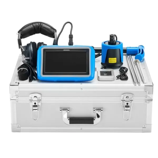 Lækagedetektorer^Vandlækagedetektor - Lækagesøger - Frekvens 1–10.000 Hz - LCD-touchskærm - 5 m underjordisk VVS - Inkl. mediumsensor, lyttepinde, hovedtelefoner