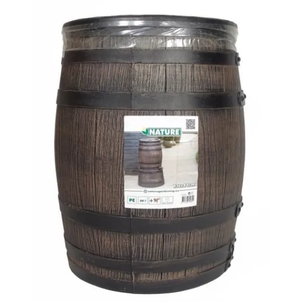 Best Vandopsamler - NATURE - Tønde - 50 liter - Rotationsstøbt PE - Tilbehør inkluderet Regntønder