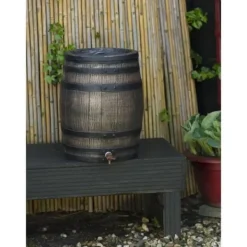 Best Vandopsamler - NATURE - Tønde - 50 liter - Rotationsstøbt PE - Tilbehør inkluderet Regntønder