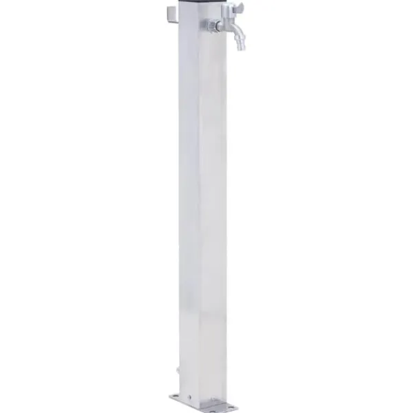 Vanding^Vandsøjle i rustfrit stål - 60 cm firkantet | Farve: Sølv | Størrelse: 60 cm