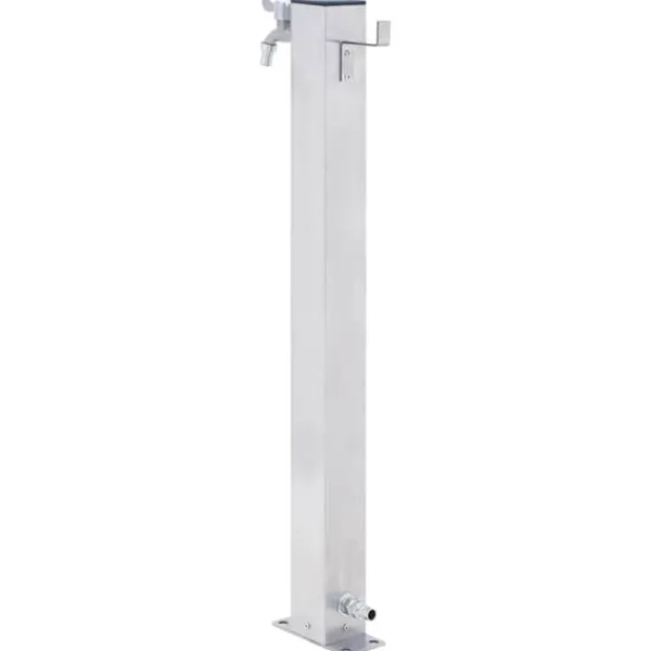 Vanding^Vandsøjle i rustfrit stål - 60 cm firkantet | Farve: Sølv | Størrelse: 60 cm