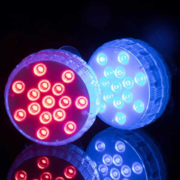 New Vandtætte RGB LED poollamper 4-pak med fjernbetjening Pool- & Spatilbehør