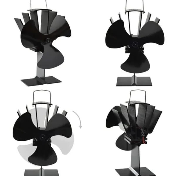 New Varmedrevet ovnventilator 3 blade sort - Brændeovnsventilator - Brændeovnsventilatorer - Home & Living Tilbehør Til Brændeovne & Pejse