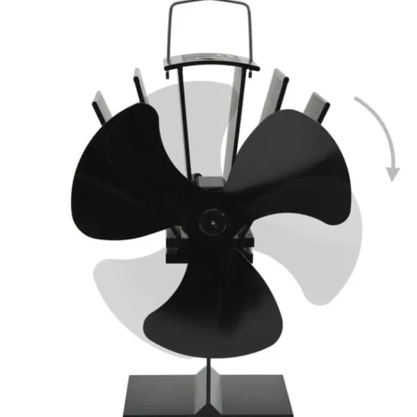New Varmedrevet ovnventilator 3 blade sort - Brændeovnsventilator - Brændeovnsventilatorer - Home & Living Tilbehør Til Brændeovne & Pejse