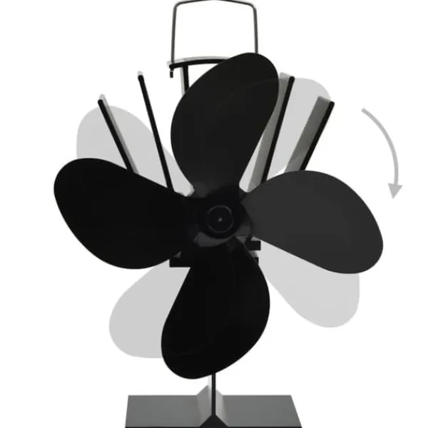 Discount Varmedrevet ovnventilator 4 blade sort - Brændeovnsventilator - Brændeovnsventilatorer - Home & Living Tilbehør Til Brændeovne & Pejse