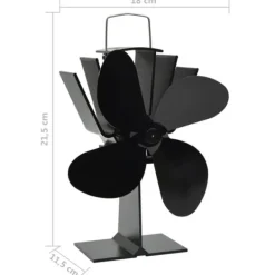 Discount Varmedrevet ovnventilator 4 blade sort - Brændeovnsventilator - Brændeovnsventilatorer - Home & Living Tilbehør Til Brændeovne & Pejse