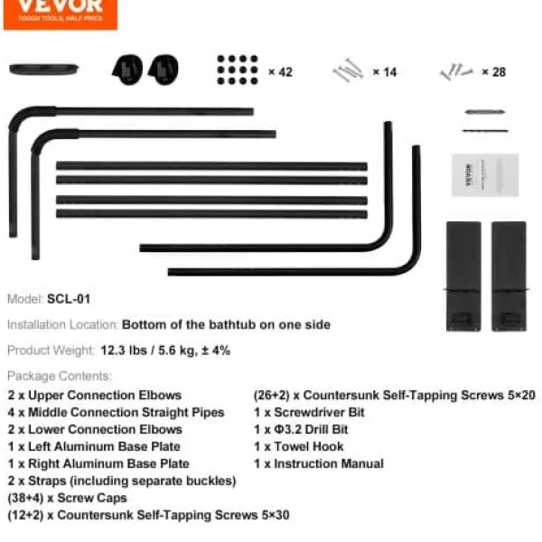 Outlet Varmtvandskar Coverløfter, Justerbar, 80x160x125 cm, Sort, Aluminium Spa & Udendørsbad
