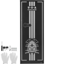 Outlet Våbenskab, 4-våben kabinet til rifler og pistoler, 38,6x53,6x143 cm, stål Pengeskabe