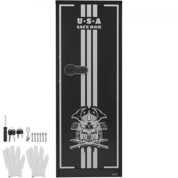 Outlet Våbenskab, 4-våben kabinet til rifler og pistoler, 38,6x53,6x143 cm, stål Pengeskabe