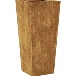 Krukker & Plantebeholdere^Vejrbestandig havekrukke i stål - Plantekasse | Størrelse: 35x35x75 cm | Farve: Brun