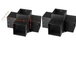 Buer, Spalier, Lysthuse Uden Tag^VEVOR Pergola Beslag Sæt, Holdbar Stål Konstruktion, Nem Solskærm Installation,2 stk 6x6tommer