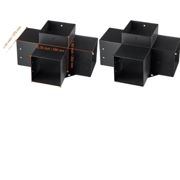 Buer, Spalier, Lysthuse Uden Tag^VEVOR Pergola Beslag Sæt, Holdbar Stål Konstruktion, Nem Solskærm Installation,2 stk 6x6tommer