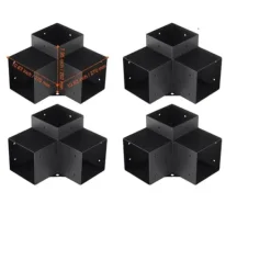 Best VEVOR Pergola Beslag Sæt, Holdbar Stål Konstruktion, Nem Solskærm Installation,4 stk 6x6tommer Buer, Spalier, Lysthuse Uden Tag