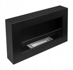 Outlet Væghængt biopejs med glas 65x40x12 cm BOX Flammeregulering Matsort Brændeovne