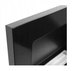 Brændeovne^Væghængt biopejs med glas 65x40x12 cm Flammeregulering Sort højglans