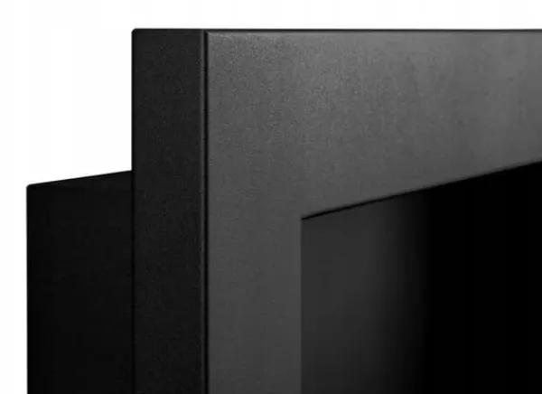 Brændeovne^Væghængt biopejs med glas 65x40x12 cm Slank sort struktureret mat