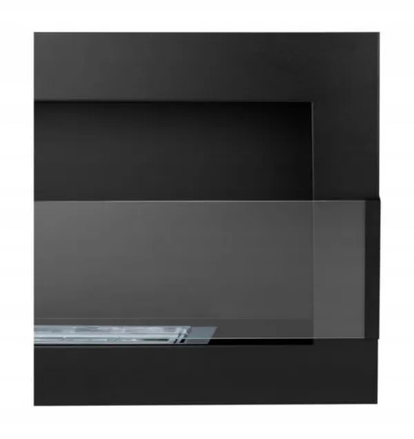 Brændeovne^Væghængt biopejs med glas 65x40x12 cm Flammeregulering Matsort