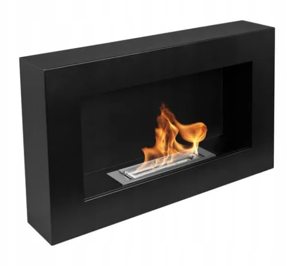 Pejse^Væghængt biopejs 65x40x12 cm Box Sort strukturmat