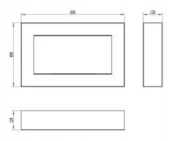 Pejse^Væghængt biopejs 65x40x12 cm Box Sort strukturmat
