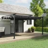 Hot Væghængt pavillon med trækbart tag - Moderne antracit stål | Farve: Antracit | Størrelse: N/A Buer, Spalier, Lysthuse Uden Tag