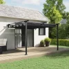 Buer, Spalier, Lysthuse Uden Tag^Væghængt pavillon med trækbart tag - Stål | Farve: Antracit