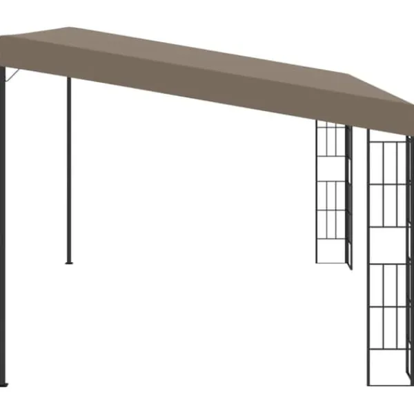 Hot Vægmonteret pavillon 4x3 m stof gråbrun - Væghængt Pavillon - Væghængte Pavilloner - Home & Living Telte & Lysthuse