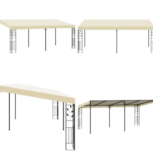 Telte & Lysthuse^Vægmonteret pavillon 6x3x2,5 m cremefarvet - Markise - Markiser - Home & Living