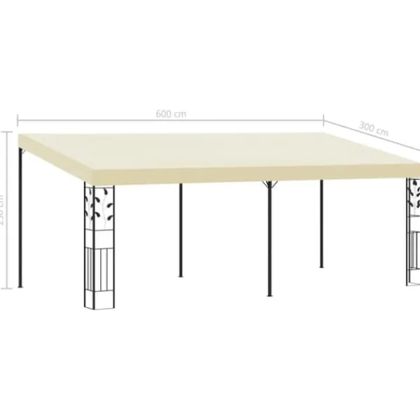 Telte & Lysthuse^Vægmonteret pavillon 6x3x2,5 m cremefarvet - Markise - Markiser - Home & Living