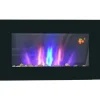 Vægpejs 1000/2000 W med LED-flammeeffekt i 7 farver, fjernbetjening, sort Pejse