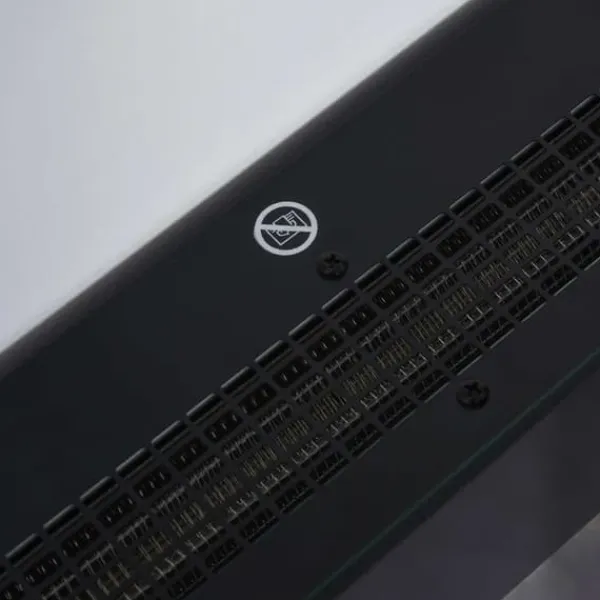 Vægpejs 1000/2000 W med LED-flammeeffekt i 7 farver, fjernbetjening, sort Pejse
