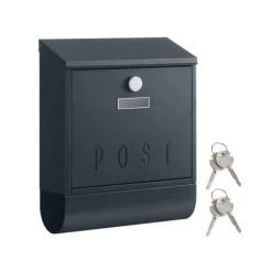 Postkasser & Brevindkast^Vægpostkasse med avisrum antracit