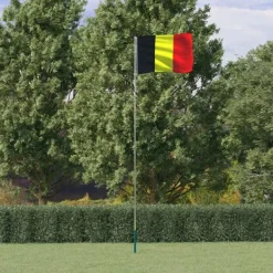 Clearance Belgien flag og flagstang 5,55 m aluminium Flag & Vindposer