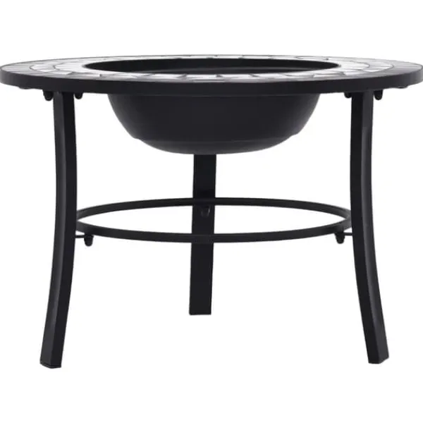vidaXL Pejse^bålfad mosaik 68 cm keramik sort og hvid - Ildsteder