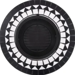 vidaXL Pejse^bålfad mosaik 68 cm keramik sort og hvid - Ildsteder