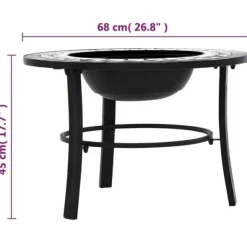 vidaXL Pejse^bålfad mosaik 68 cm keramik sort og hvid - Ildsteder