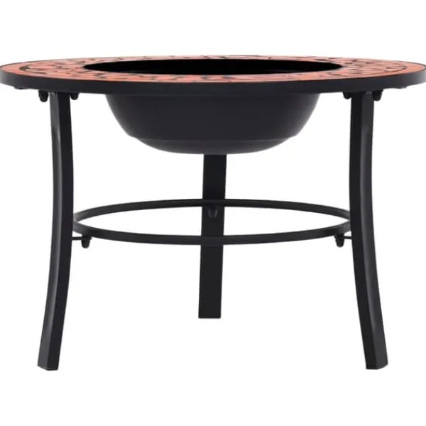 vidaXL Pejse^bålfad mosaik 68 cm keramik terracottafarvet - Ildsteder