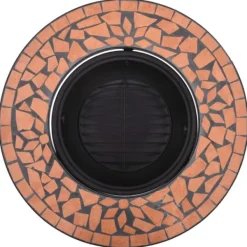 vidaXL Pejse^bålfad mosaik 68 cm keramik terracottafarvet - Ildsteder