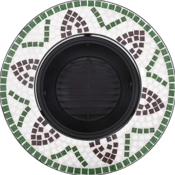 vidaXL Pejse^bålfad mosaik 68 cm keramik grøn - Ildsteder