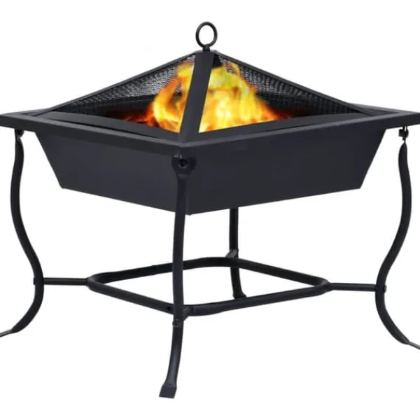 Discount bålfad 42x42x45 cm stål sort - Ildsteder Pejse