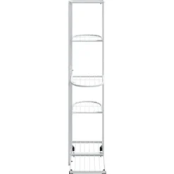 vidaXL Plantestativer^blomsterstativ 5 niveauer med hjul 44x23x100 cm jern hvid - Planteborde