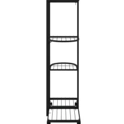 vidaXL Plantestativer^blomsterstativ 4 niveauer med hjul 44x23x80 cm jern sort - Planteborde