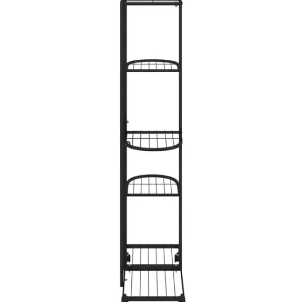 vidaXL Plantestativer^blomsterstativ 5 niveauer med hjul 44x23x100 cm jern sort - Planteborde