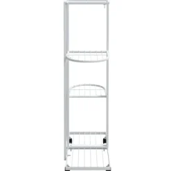 vidaXL Plantestativer^blomsterstativ 4 niveauer med hjul 44x23x80 cm jern hvid - Planteborde
