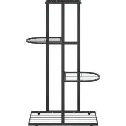 Hot blomsterstativ i 4 niveauer 43x22x76 cm metal sort - Planteborde Krukker & Plantebeholdere