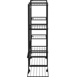 blomsterstativ med hjul 94,5x24,5x91,5 cm jern sort - Planteborde Plantestativer