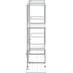 vidaXL Plantestativer^blomsterstativ 94,5x25x89 cm jern hvid - Planteborde